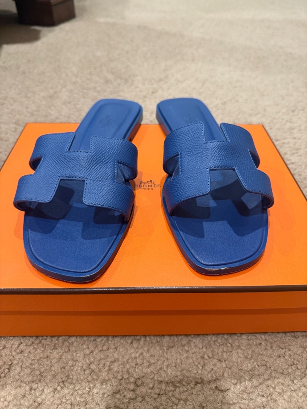 Hermès Oran Sandal in Bleu Bleuet - Picture 3 of 8